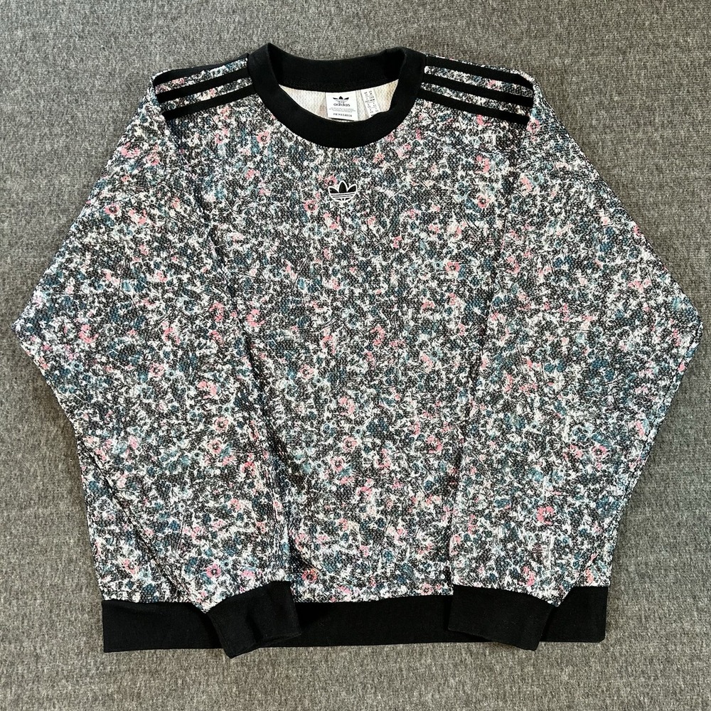 Adidas Primegreen Womens Size Medium Paintsplat Spandex Spacer Mesh Sweatshirt